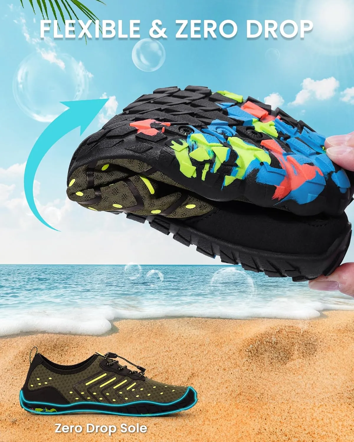 Water Shoes for Women Men Adult Quick-Dry Aqua Socks Breathable Barefoot Shoes for Swim Beach River Pool Lake Hiking Kayaking Surfing
