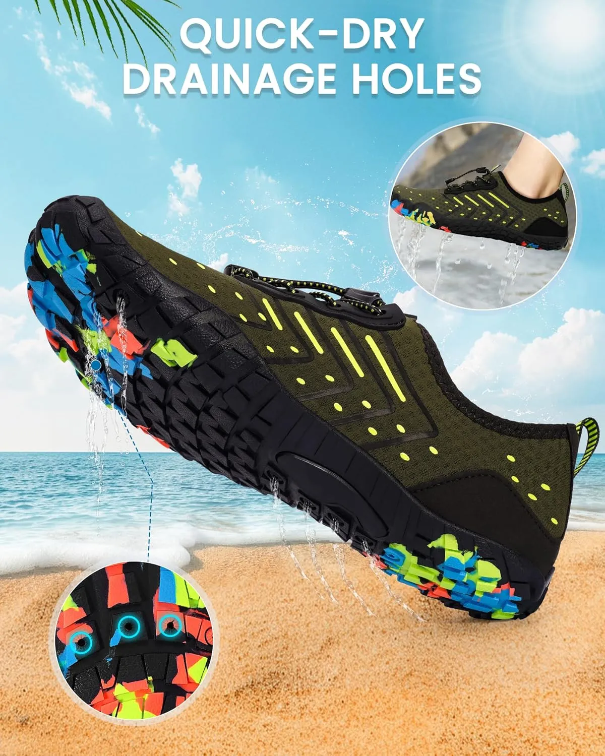 Water Shoes for Women Men Adult Quick-Dry Aqua Socks Breathable Barefoot Shoes for Swim Beach River Pool Lake Hiking Kayaking Surfing