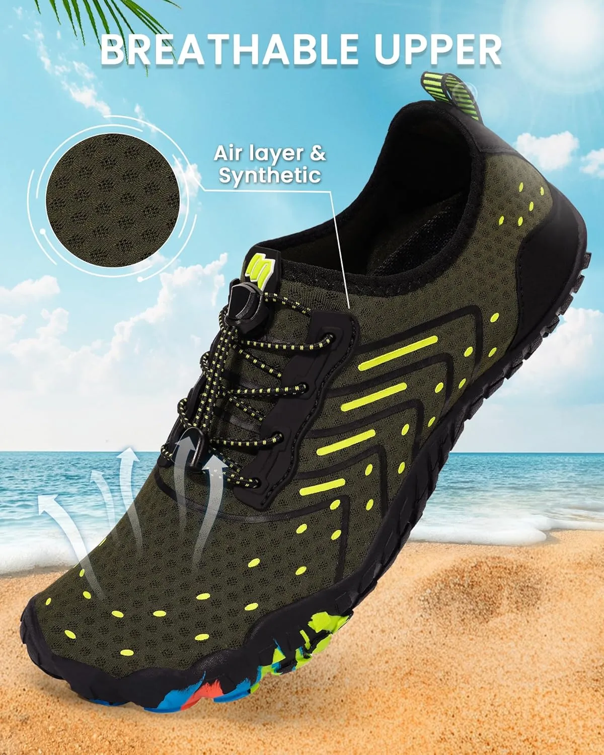 Water Shoes for Women Men Adult Quick-Dry Aqua Socks Breathable Barefoot Shoes for Swim Beach River Pool Lake Hiking Kayaking Surfing