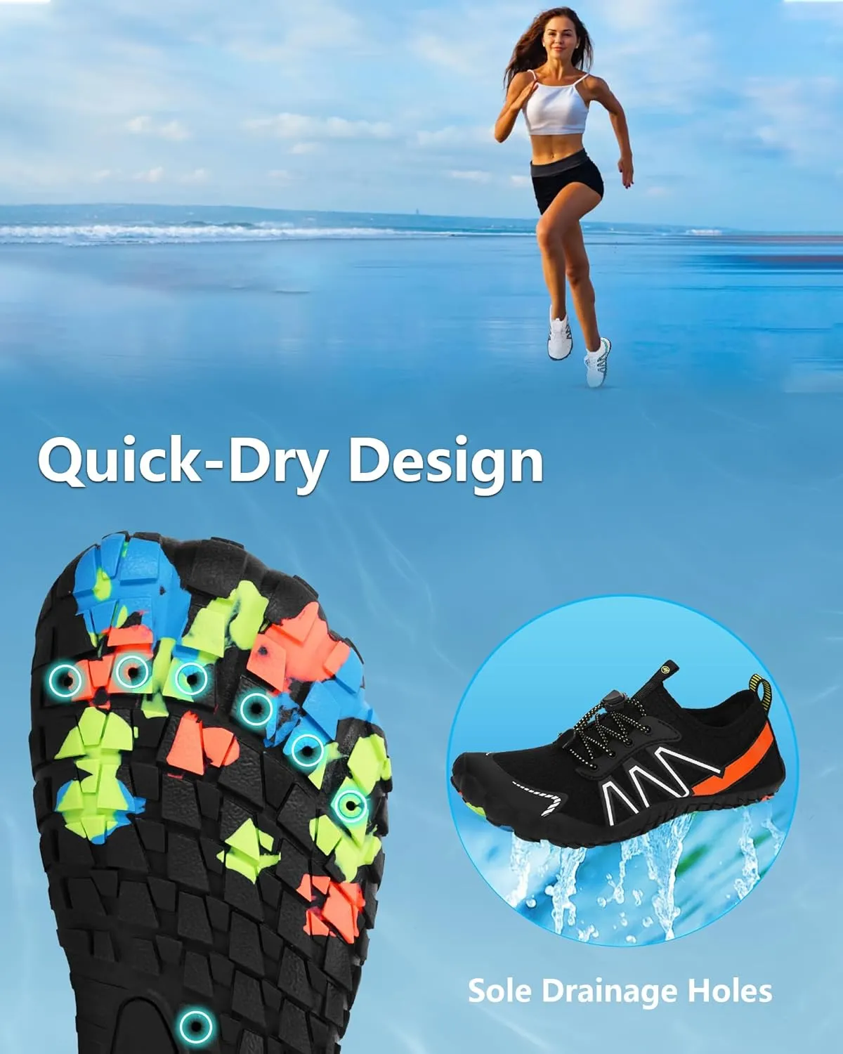 Water Shoes for Women Men Quick-Dry Barefoot Shoes Breathable Aqua Socks for Swim Beach River Pool Lake Hiking Surfing Kayaking