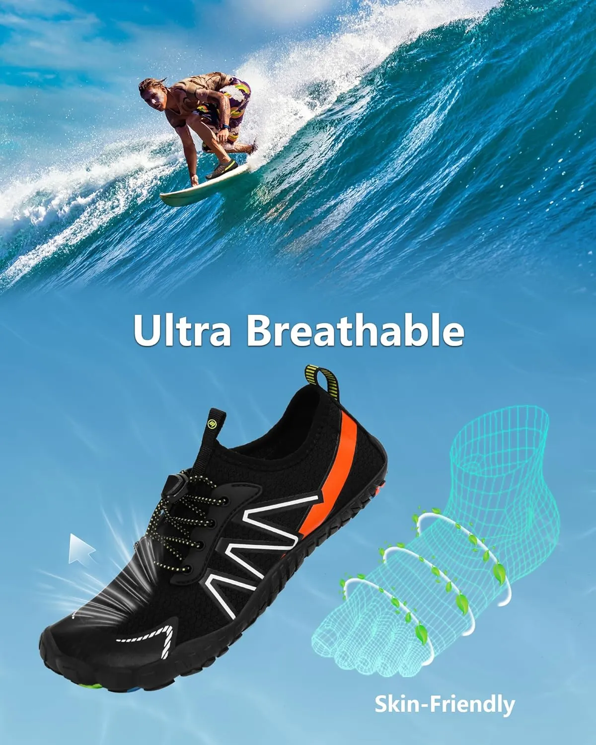 Water Shoes for Women Men Quick-Dry Barefoot Shoes Breathable Aqua Socks for Swim Beach River Pool Lake Hiking Surfing Kayaking