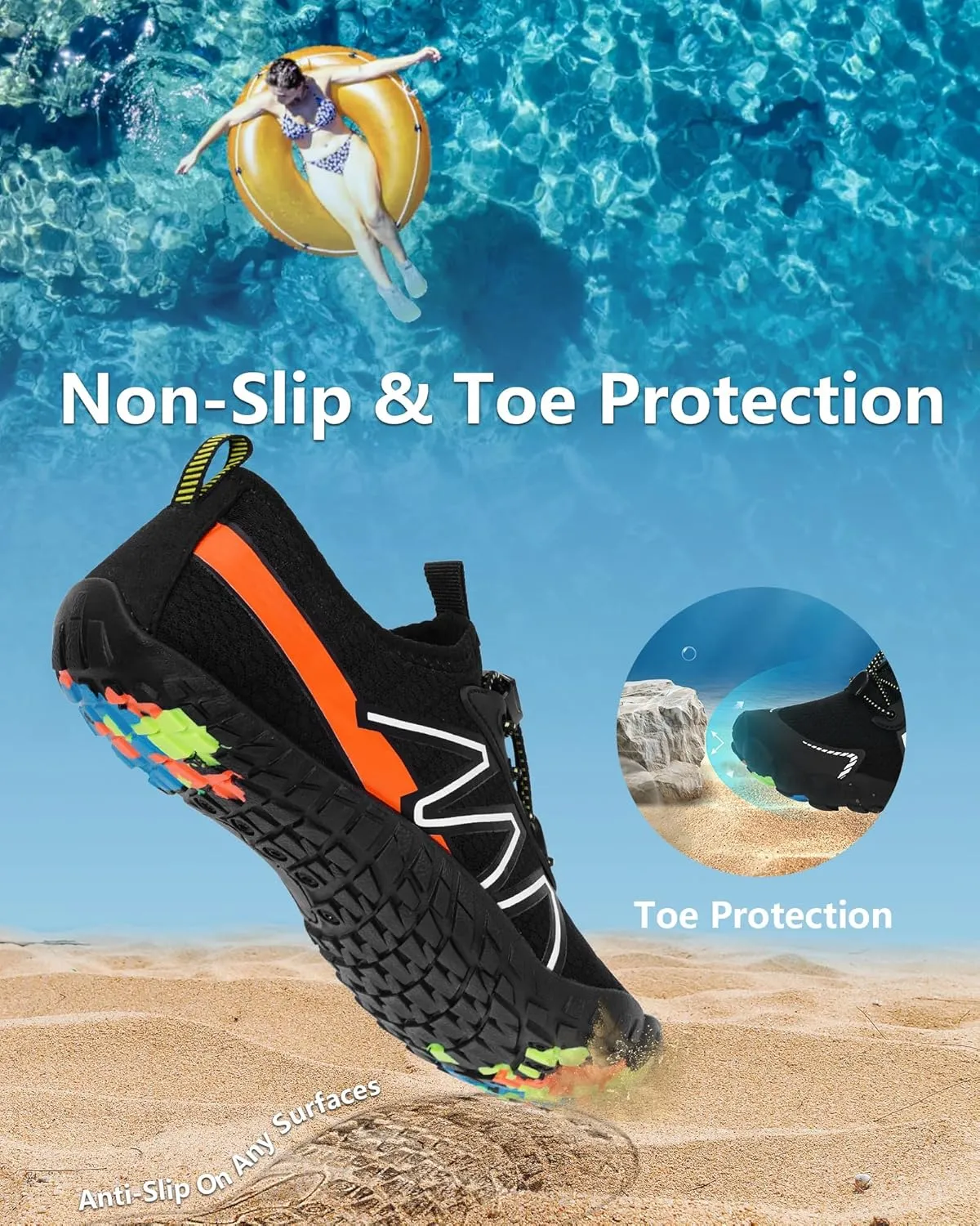 Water Shoes for Women Men Quick-Dry Barefoot Shoes Breathable Aqua Socks for Swim Beach River Pool Lake Hiking Surfing Kayaking