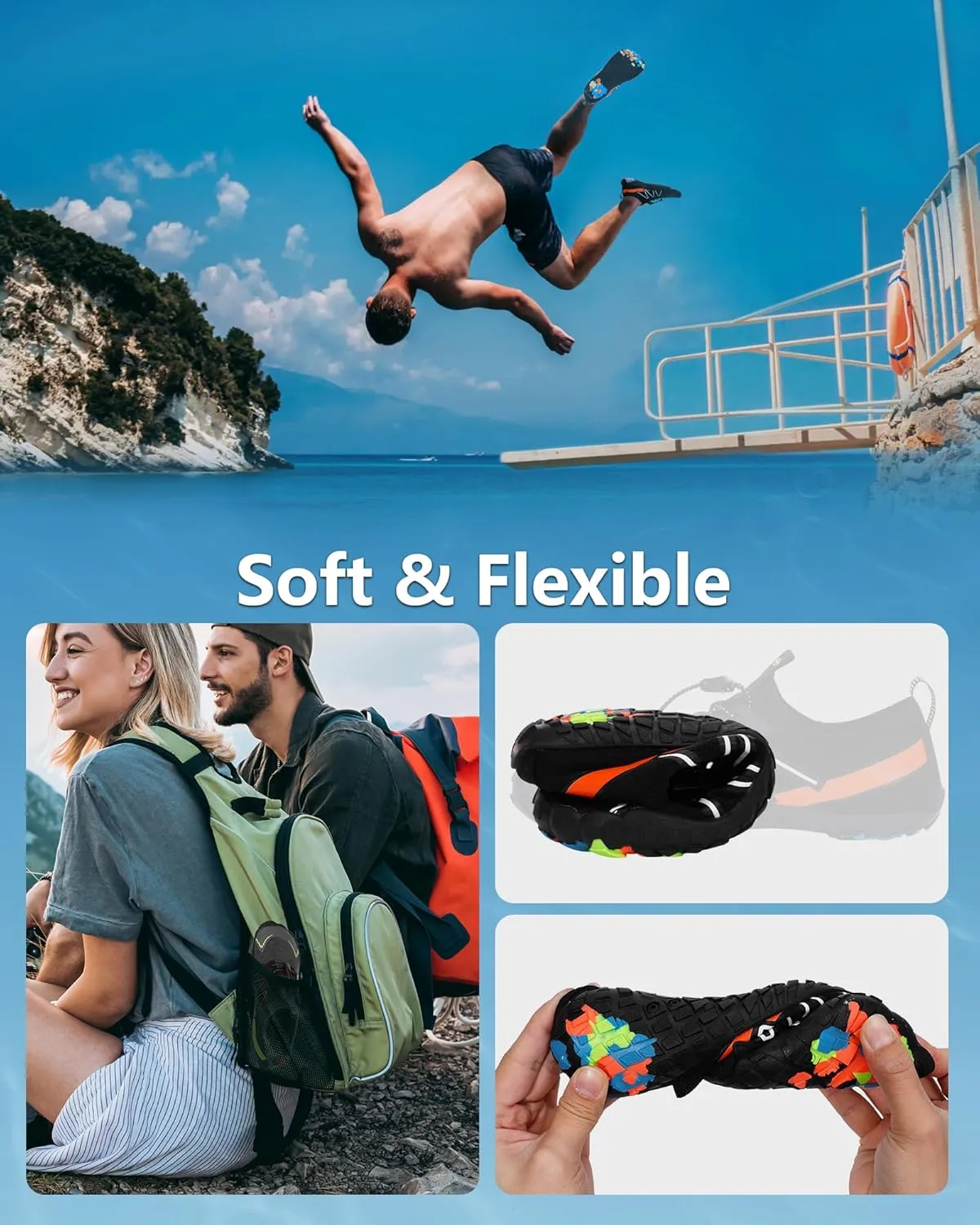 Water Shoes for Women Men Quick-Dry Barefoot Shoes Breathable Aqua Socks for Swim Beach River Pool Lake Hiking Surfing Kayaking