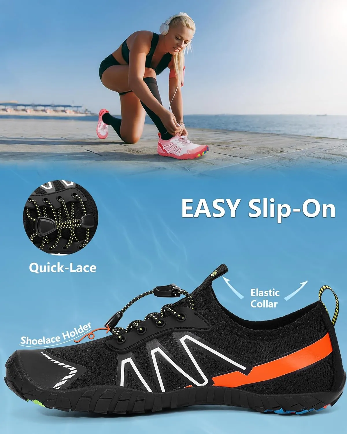 Water Shoes for Women Men Quick-Dry Barefoot Shoes Breathable Aqua Socks for Swim Beach River Pool Lake Hiking Surfing Kayaking