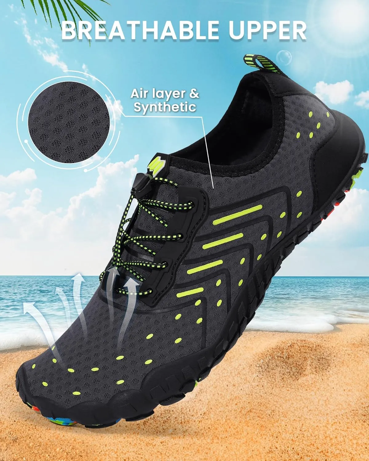 Water Shoes Women Men Adult Quick-Dry Aqua Socks Breathable Barefoot Shoes for Swim Beach River Pool Lake Hiking Kayaking Surfing