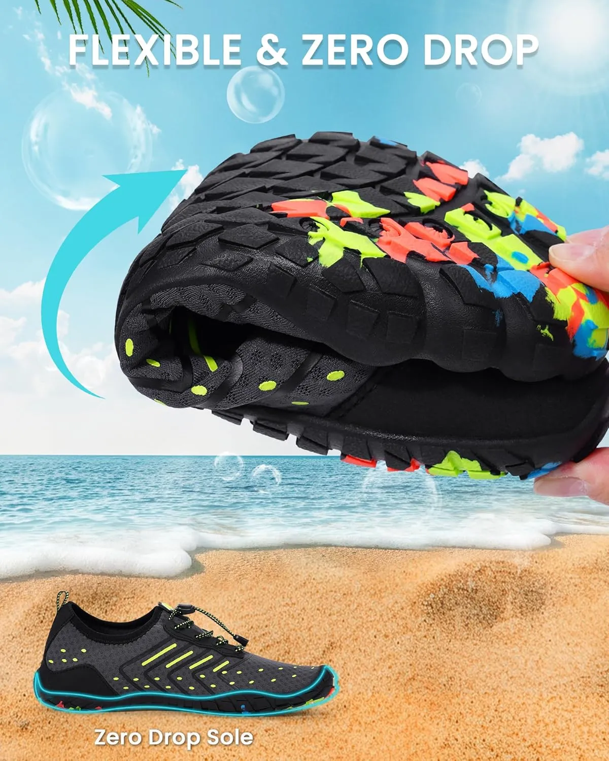 Water Shoes Women Men Adult Quick-Dry Aqua Socks Breathable Barefoot Shoes for Swim Beach River Pool Lake Hiking Kayaking Surfing
