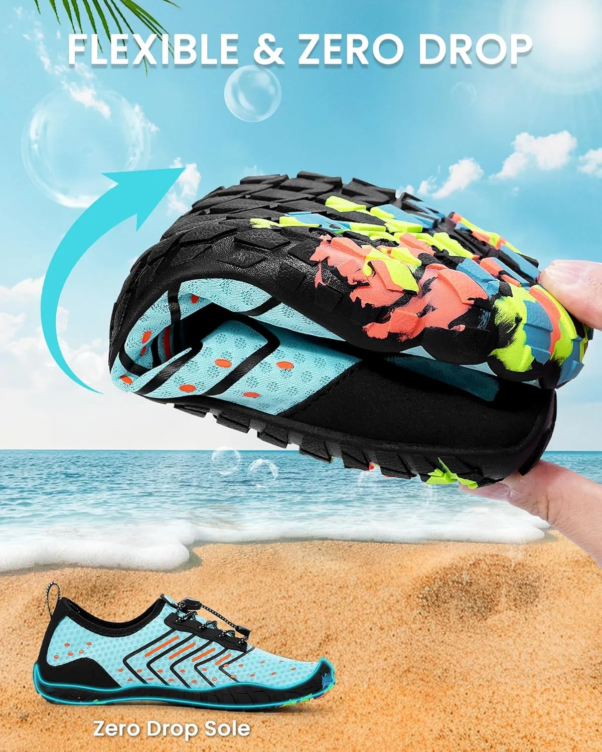 Water Shoes Women Men Adult Quick-Dry Aqua Socks Breathable Barefoot Shoes for Swim Beach River Pool Lake Hiking Kayaking Surfing