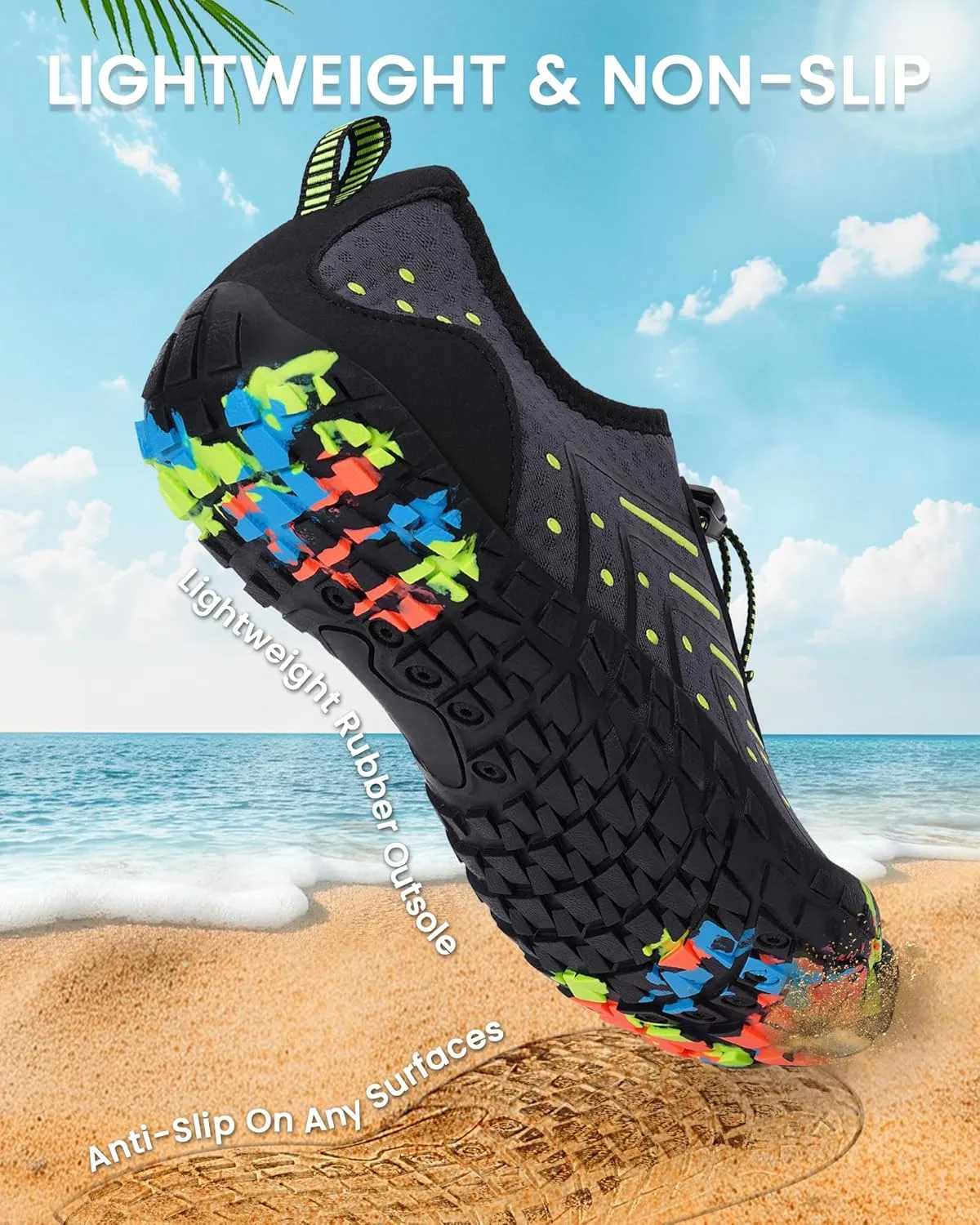 Water Shoes Women Men Adult Quick-Dry Aqua Socks Breathable Barefoot Shoes for Swim Beach River Pool Lake Hiking Kayaking Surfing