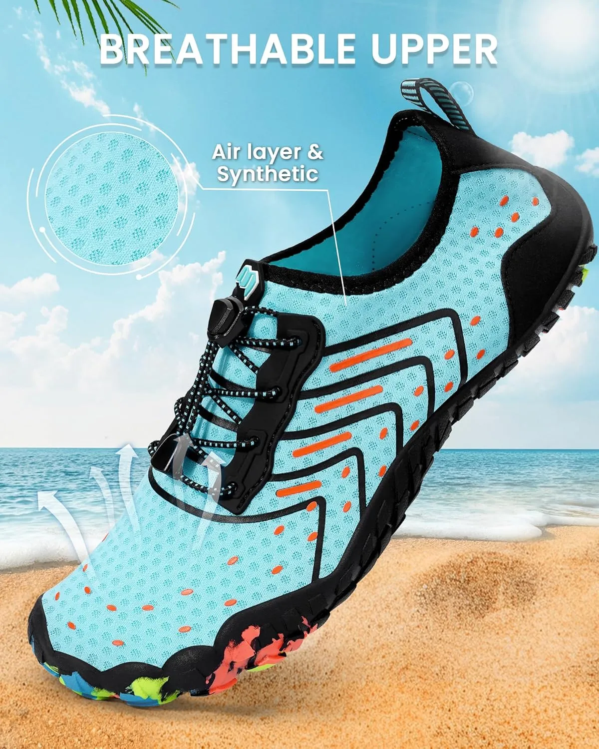 Water Shoes Women Men Adult Quick-Dry Aqua Socks Breathable Barefoot Shoes for Swim Beach River Pool Lake Hiking Kayaking Surfing