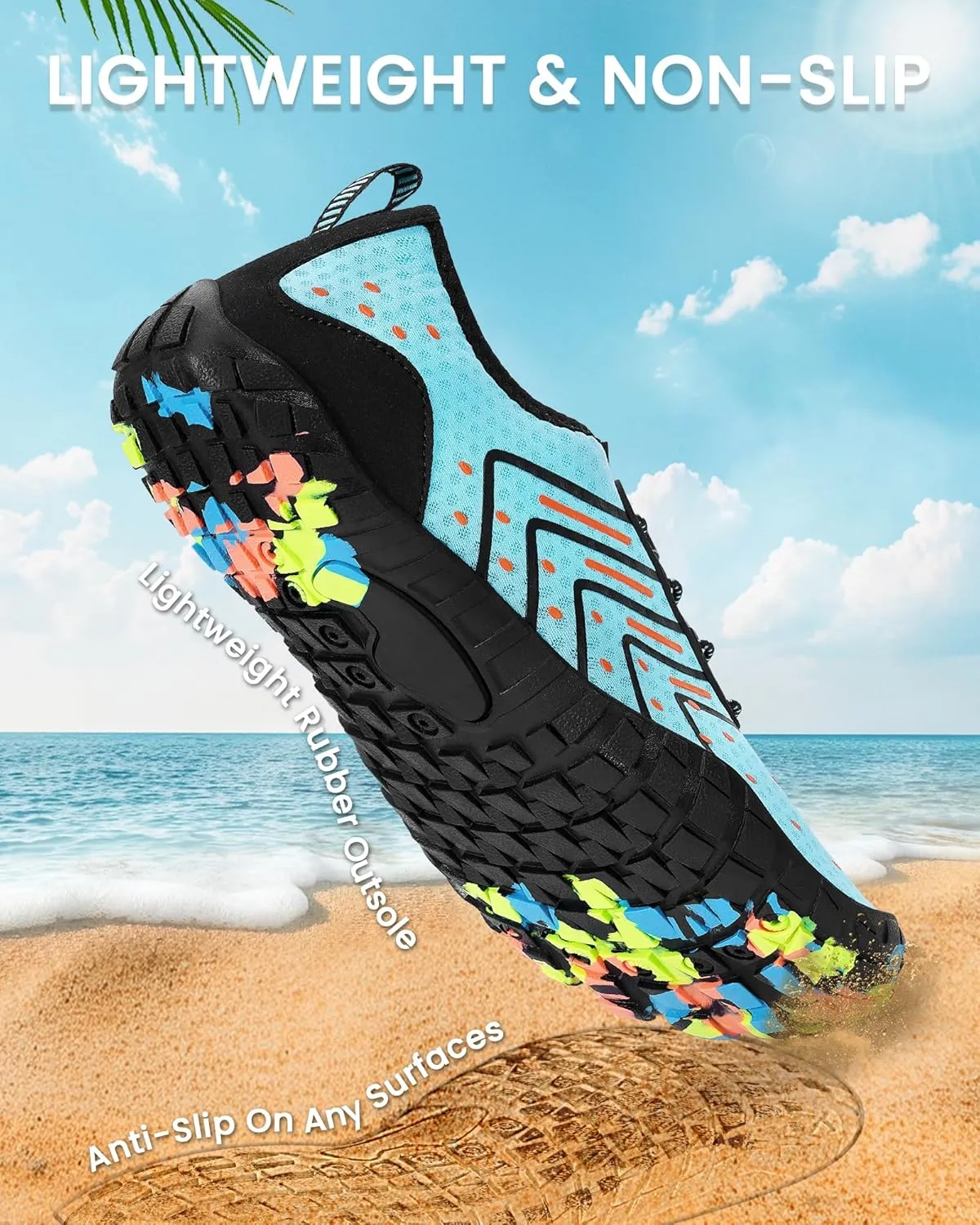 Water Shoes Women Men Adult Quick-Dry Aqua Socks Breathable Barefoot Shoes for Swim Beach River Pool Lake Hiking Kayaking Surfing