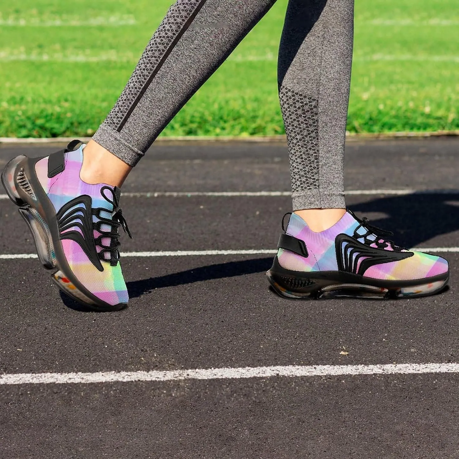 Watercolor Tartan Pattern Lightweight Women's Sneakers Running Tennis Shoes Walking Sportswear Gym Travel for Men