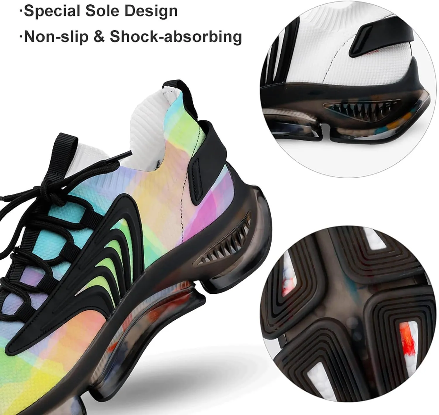 Watercolor Tartan Pattern Lightweight Women's Sneakers Running Tennis Shoes Walking Sportswear Gym Travel for Men