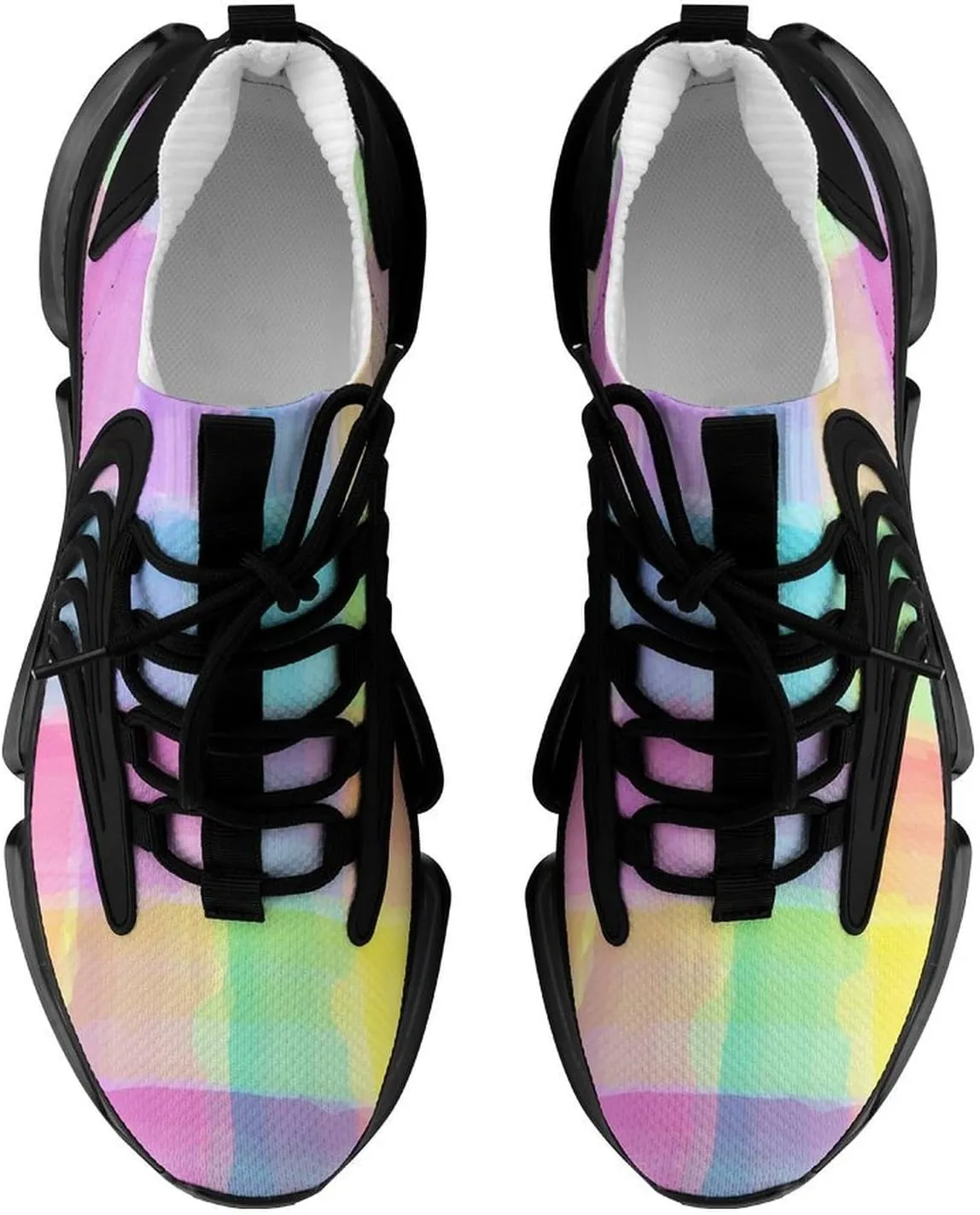 Watercolor Tartan Pattern Lightweight Women's Sneakers Running Tennis Shoes Walking Sportswear Gym Travel for Men