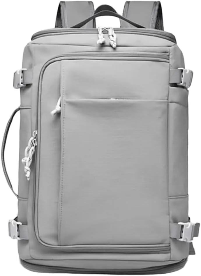 Waterproof Carry-On Travel Backpack, Backpack Waterproof Outdoor Sports, Travel Carry on Backpack Expandable for Women Men (Grey)