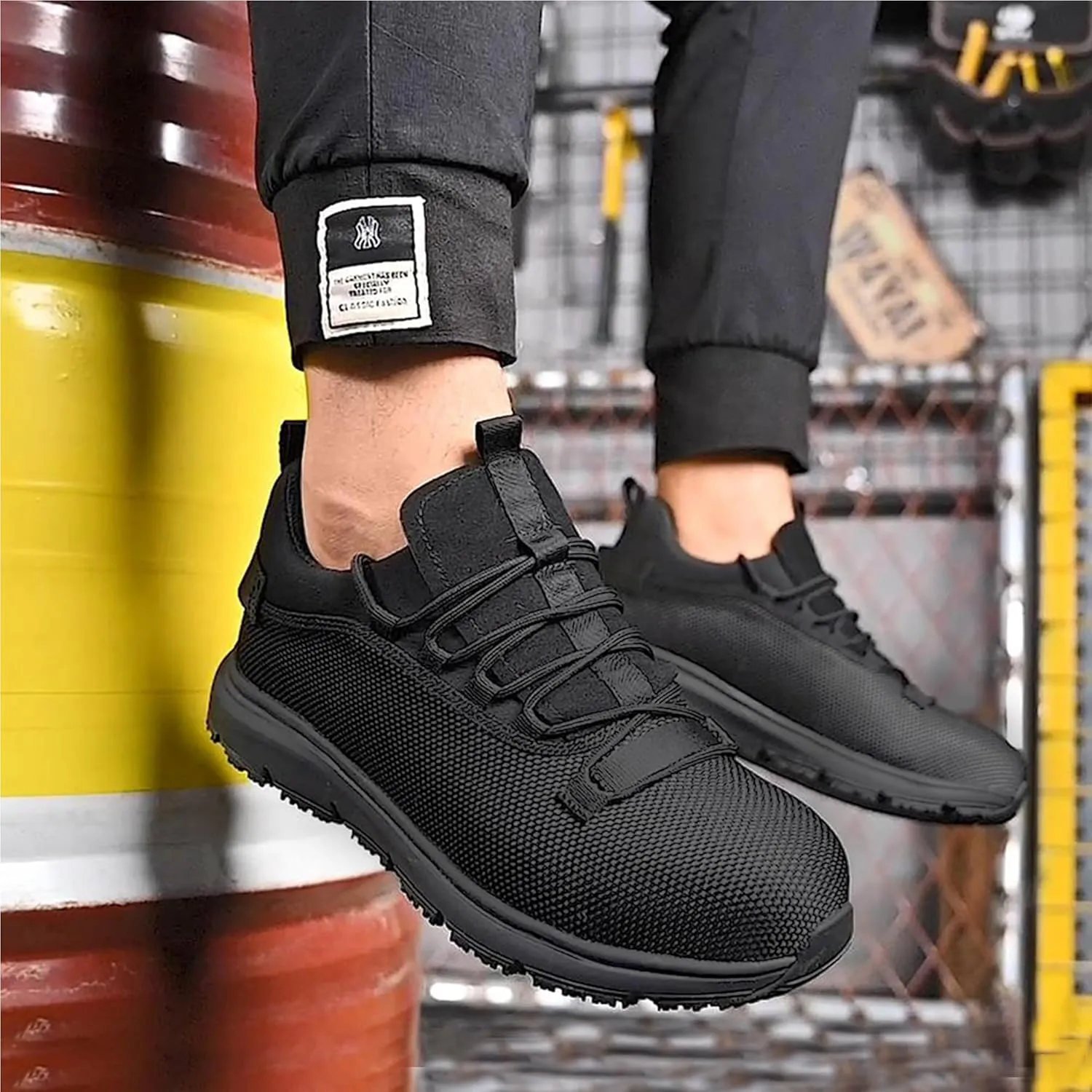 Waterproof Steel Toe Shoes for Men Women Work Shoe Lightweight Safety Sneakers Comfortable Puncture Proof Shoe Zapatos Punta de Acero para Hombres Black