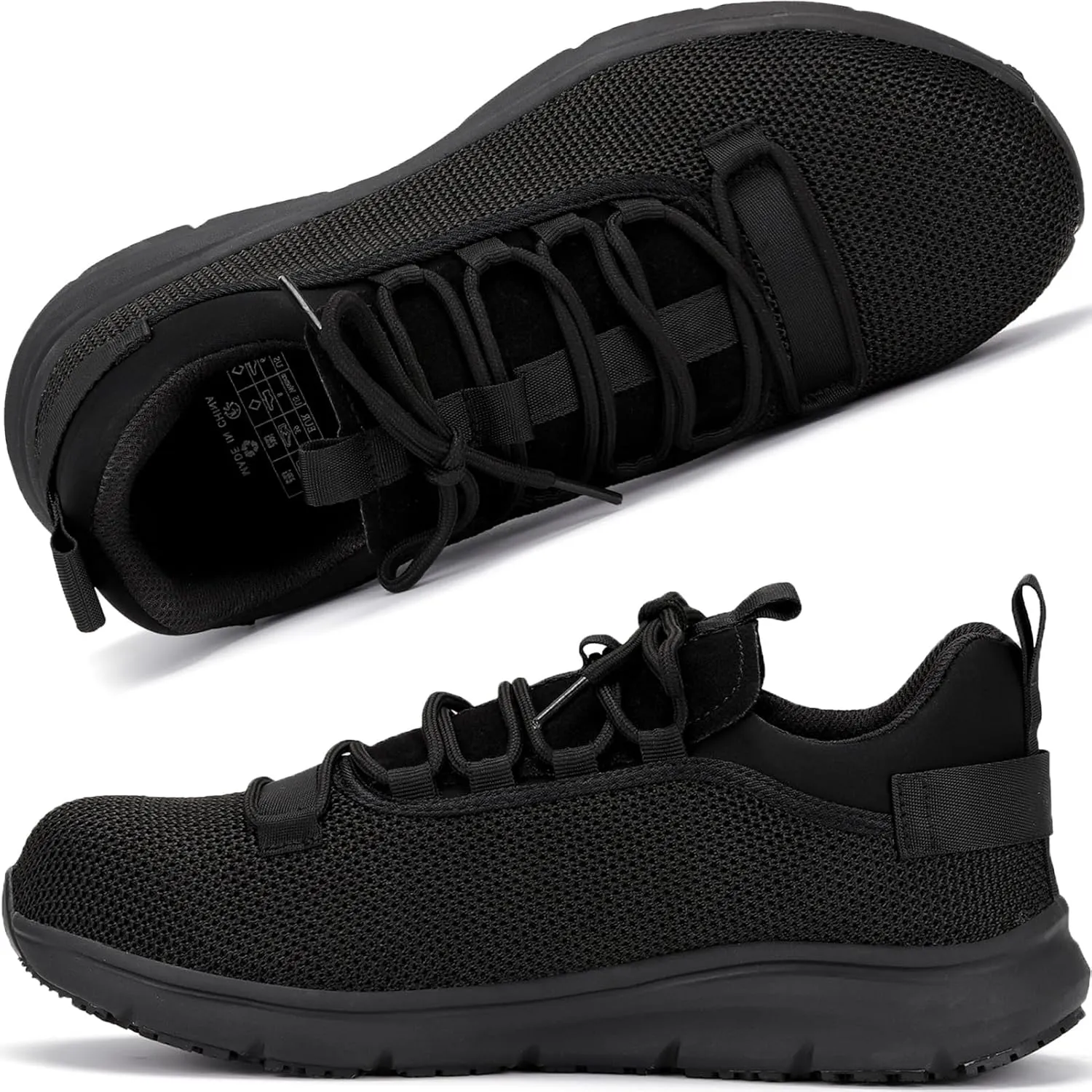 Waterproof Steel Toe Shoes for Men Women Work Shoe Lightweight Safety Sneakers Comfortable Puncture Proof Shoe Zapatos Punta de Acero para Hombres Black