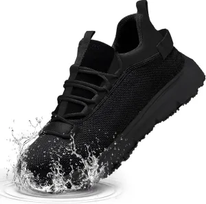 Waterproof Steel Toe Shoes for Men Women Work Shoe Lightweight Safety Sneakers Comfortable Puncture Proof Shoe Zapatos Punta de Acero para Hombres Black