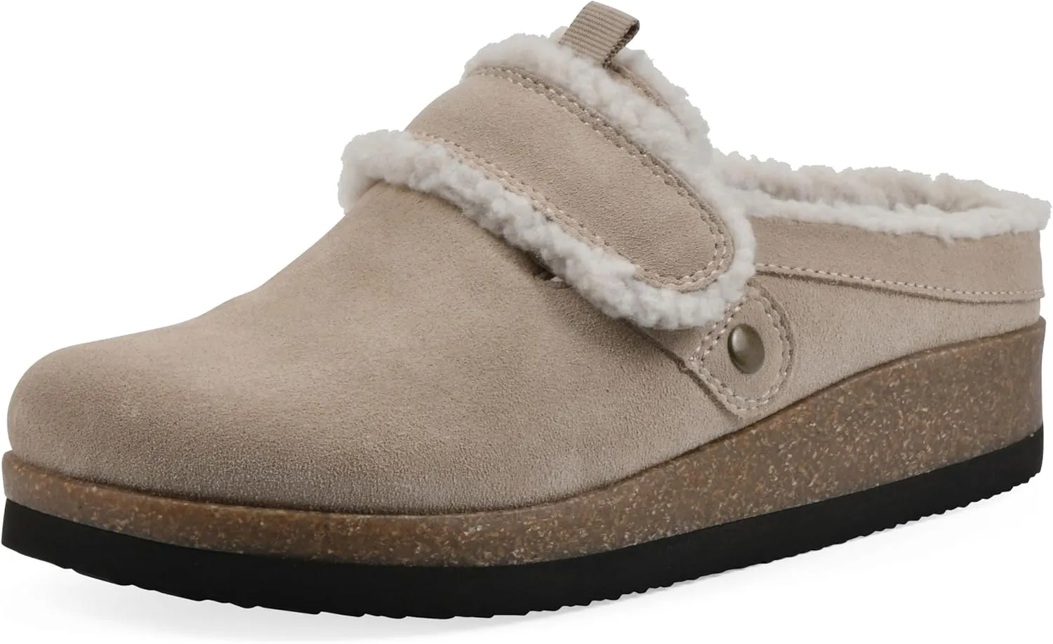 WHITE MOUNTAIN Women's Baylen Faux Fur Footbed Clog