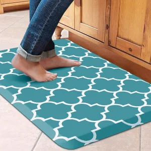 WISELIFE Kitchen Mat Cushioned Anti-Fatigue Kitchen Rug,17.3"x 28",Non Slip Waterproof Kitchen Mats and Rugs Heavy Duty PVC Ergonomic Comfort Mat for Kitchen, Floor Home, Office, Sink, Laundry, Green