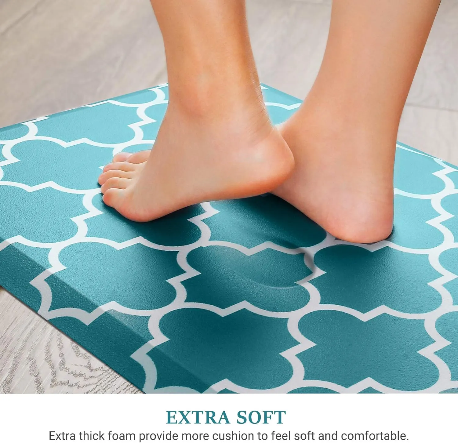 WISELIFE Kitchen Mat Cushioned Anti-Fatigue Kitchen Rug,17.3"x 28",Non Slip Waterproof Kitchen Mats and Rugs Heavy Duty PVC Ergonomic Comfort Mat for Kitchen, Floor Home, Office, Sink, Laundry, Green