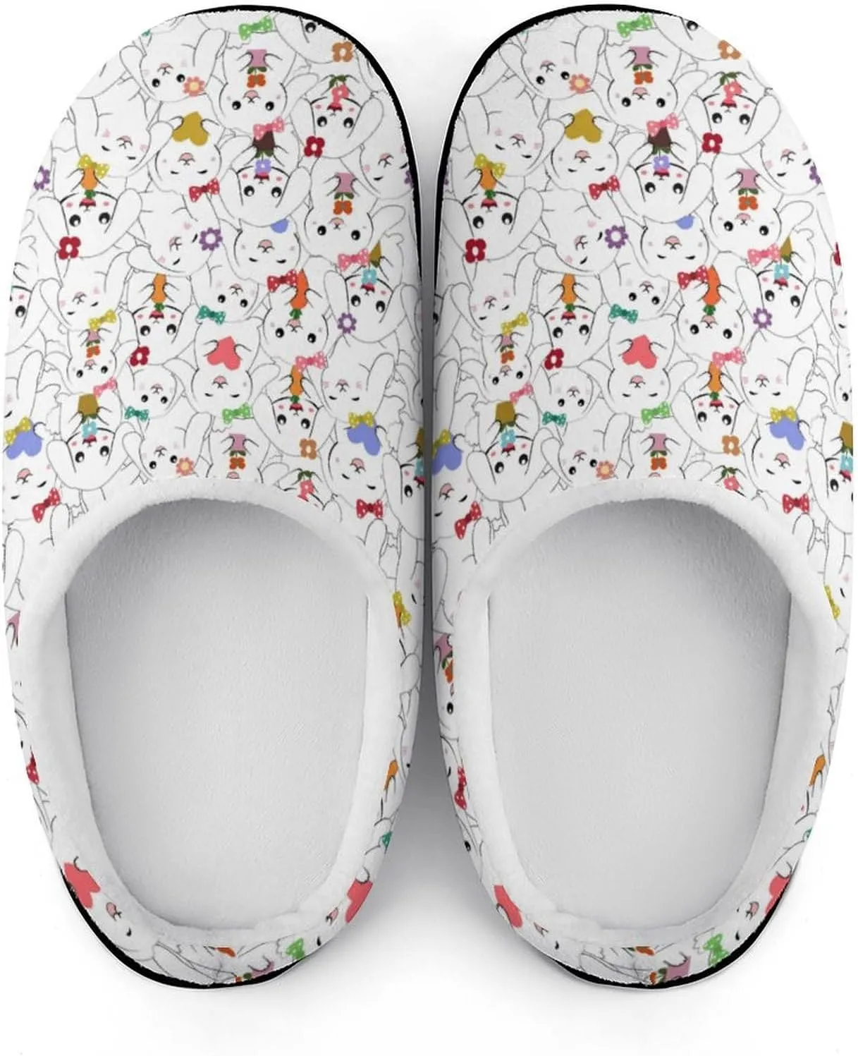 Women House Slippers Ladies Christmas Print Cotton Slippers Soft Clog Slippers Non-Slip Sole Warm Indoor Outdoor Shoes