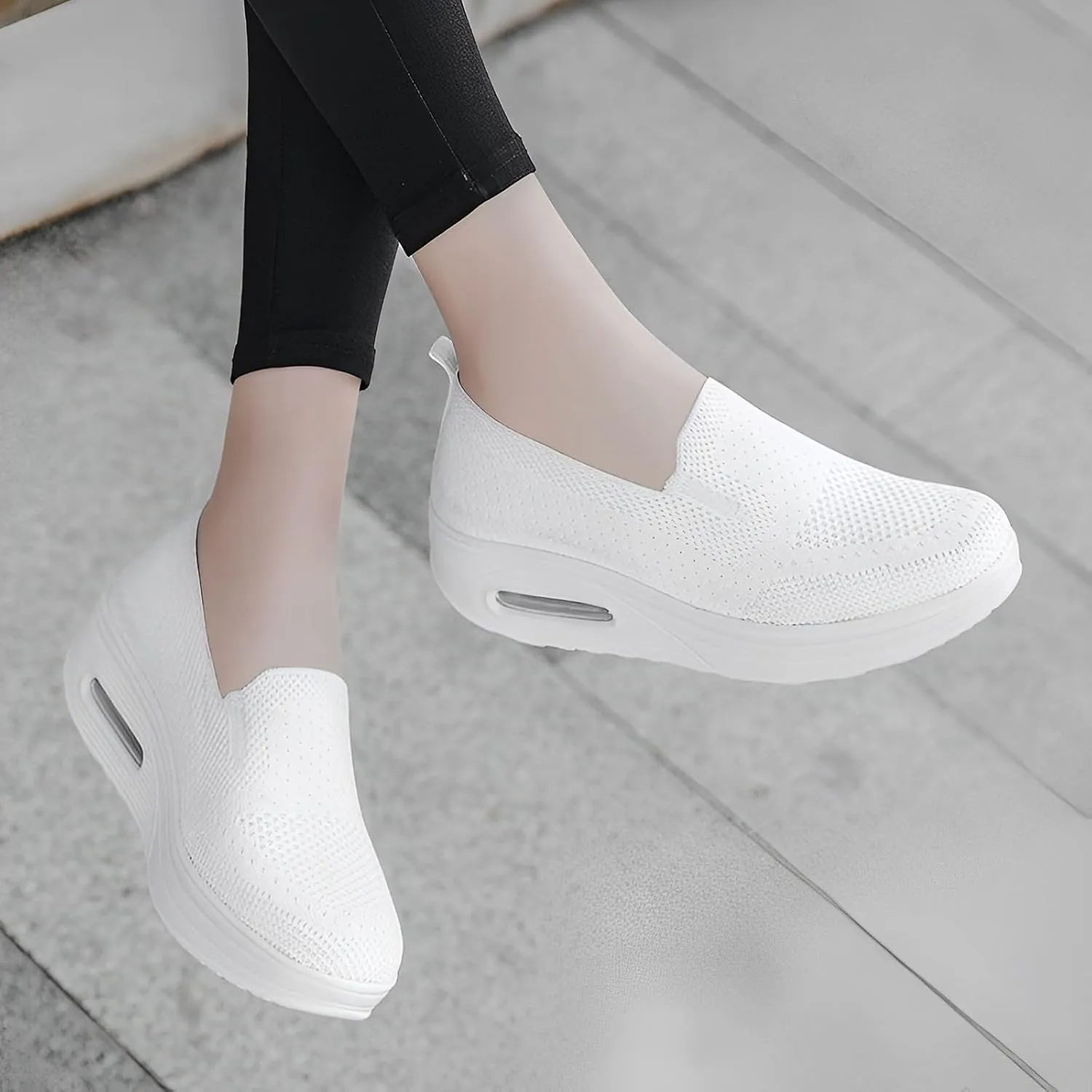 Women Orthopedic Sneakers Mesh Platform Wedge Sneakers Slip On Breathable Lightweight Fashion Sneakers Loafers Walking Shoes