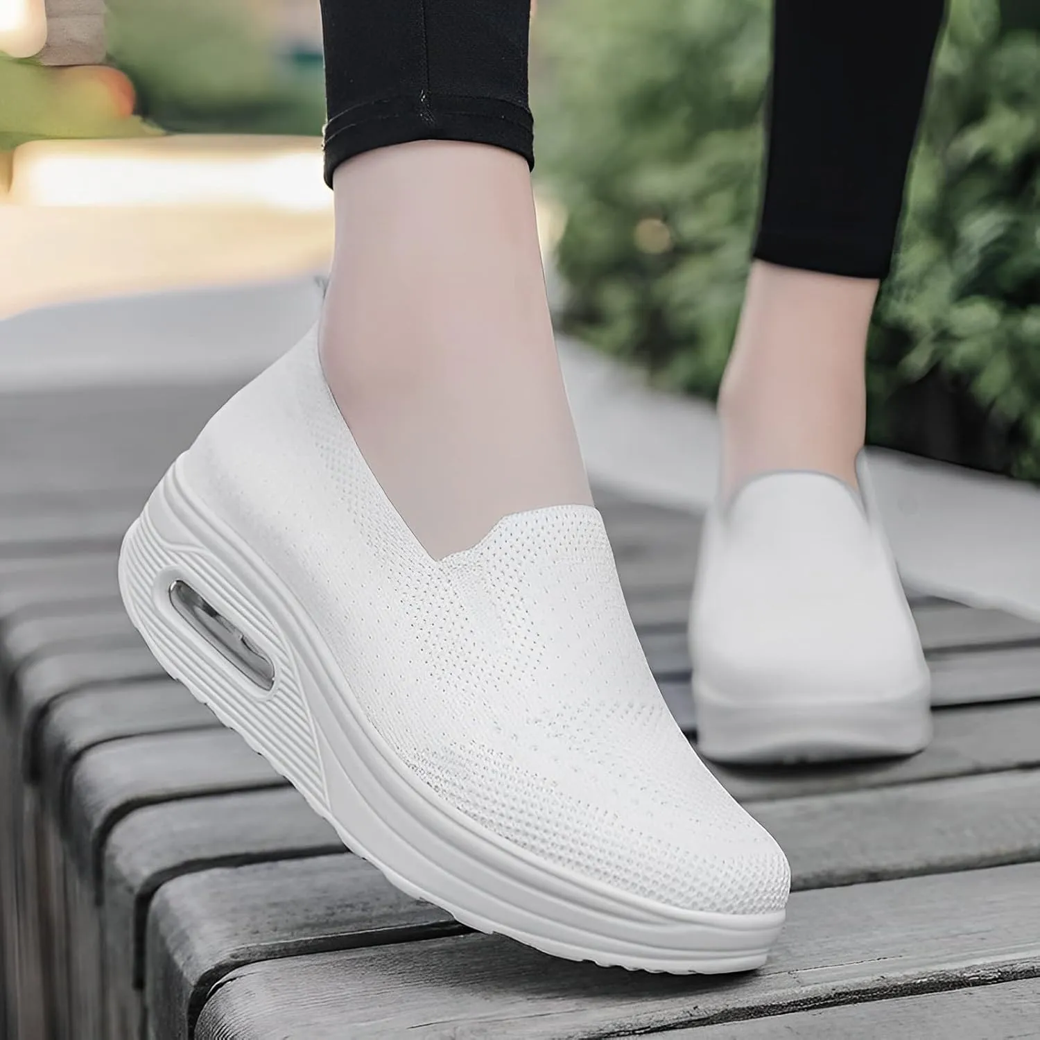 Women Orthopedic Sneakers Mesh Platform Wedge Sneakers Slip On Breathable Lightweight Fashion Sneakers Loafers Walking Shoes