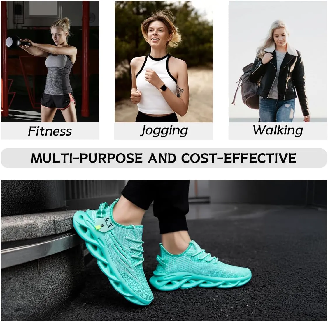 Women Running Shoes Slip On Sneakers Breathable Non-Slip Cushioned Sports Shoes for All-Day Comfort Walking Fitness Jogging with Lightweight EVA Elastic Sole