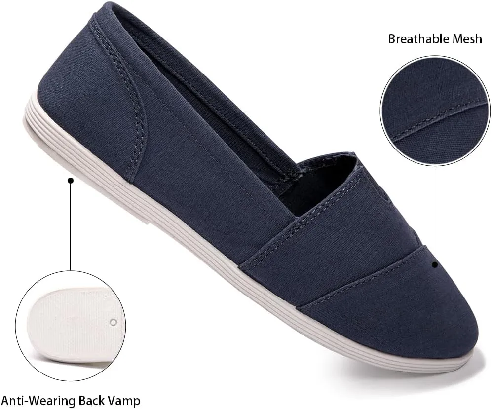Womens Alpargata Slip On Loafer Flat Shoes Soft Daily Slip-On Casual Arch Support Sneaker Classic Flats Breathable Women's Loafer Canvas Walking Shoes