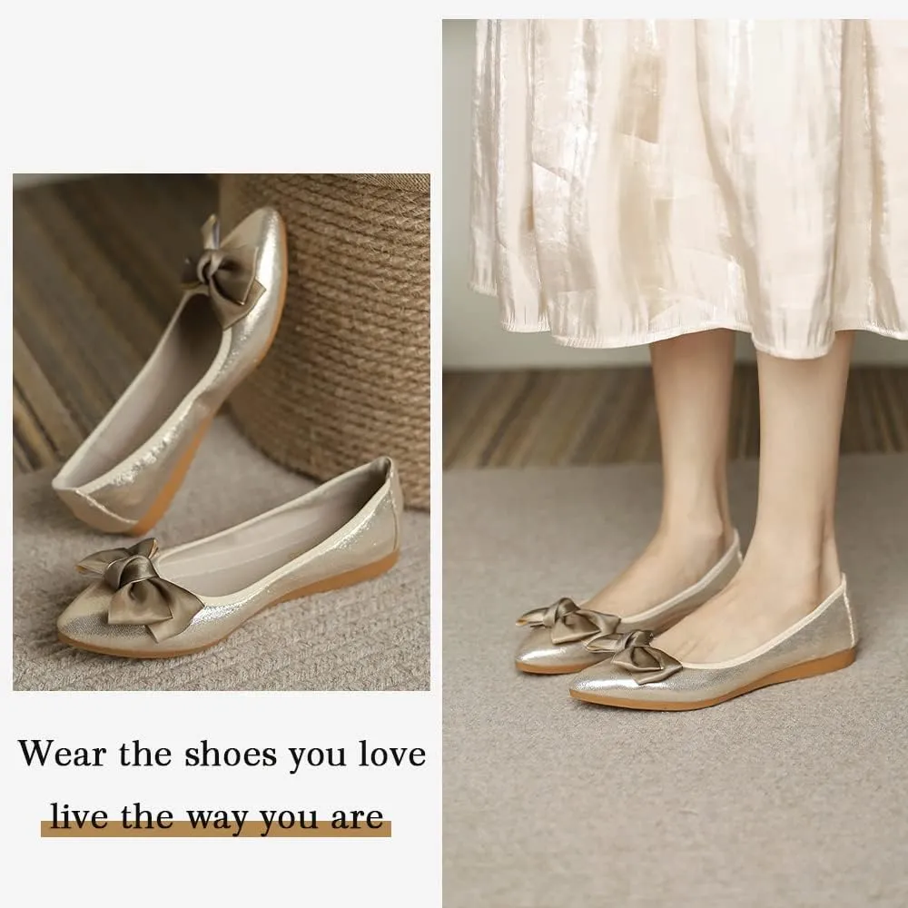 Women's Ballet Flats Foldable Casual Sparkly Rhinestone Wedding Comfort Slip on Walking Flat Shoes Ballerina Shoes