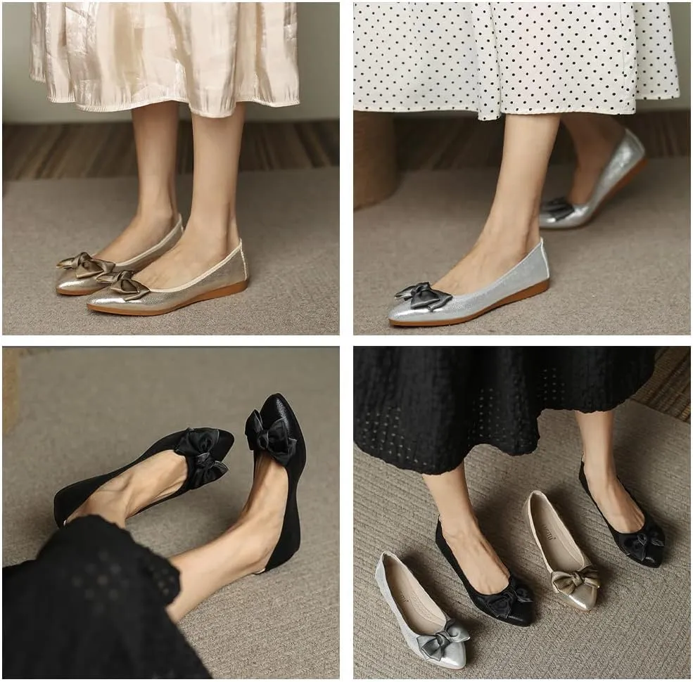Women's Ballet Flats Foldable Casual Sparkly Rhinestone Wedding Comfort Slip on Walking Flat Shoes Ballerina Shoes