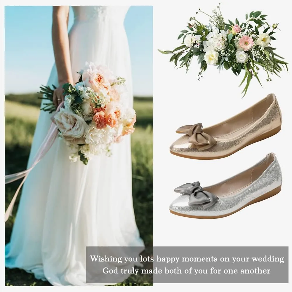 Women's Ballet Flats Foldable Casual Sparkly Rhinestone Wedding Comfort Slip on Walking Flat Shoes Ballerina Shoes