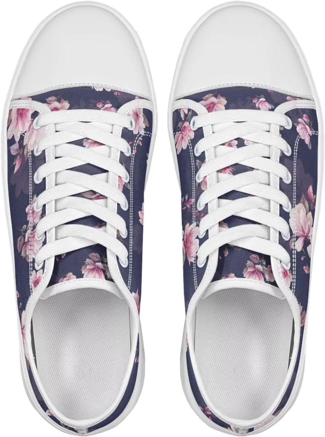 Womens Canvas Slip-On Shoes Lightweight Comfort Sneakers for Casual Wear Soft Cushioned Insole for Athletic Size 6-13.5 White Sole