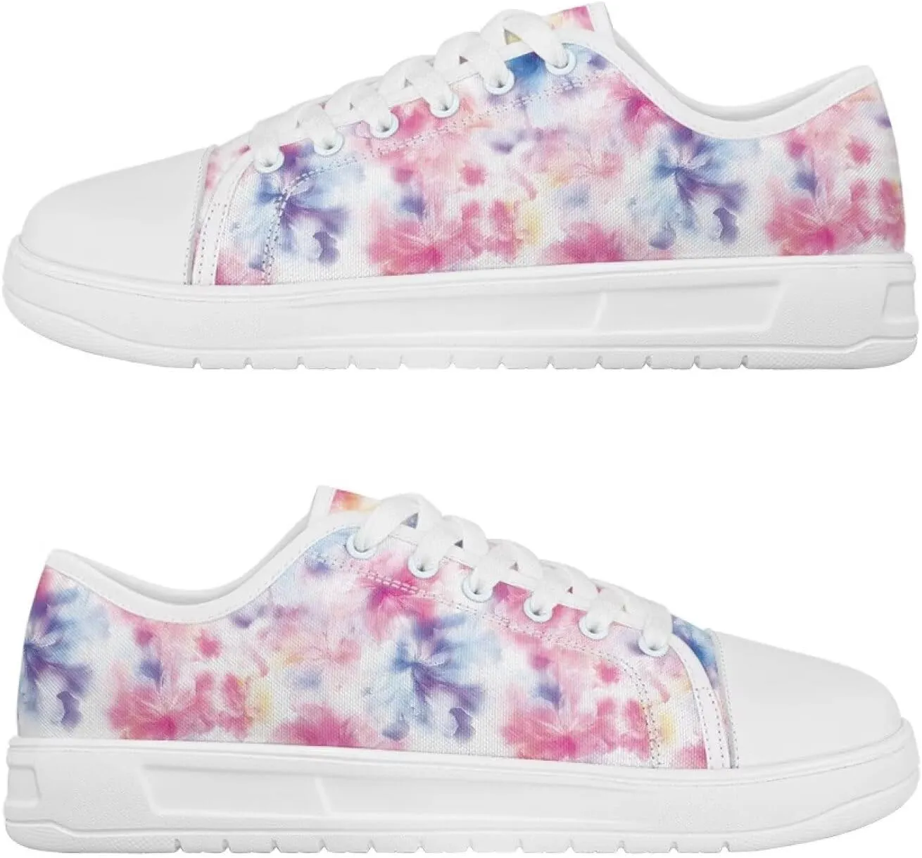 Womens Canvas Slip-On Shoes Lightweight Comfort Sneakers for Casual Wear Soft Cushioned Insole for Athletic Size 6-13.5 White Sole