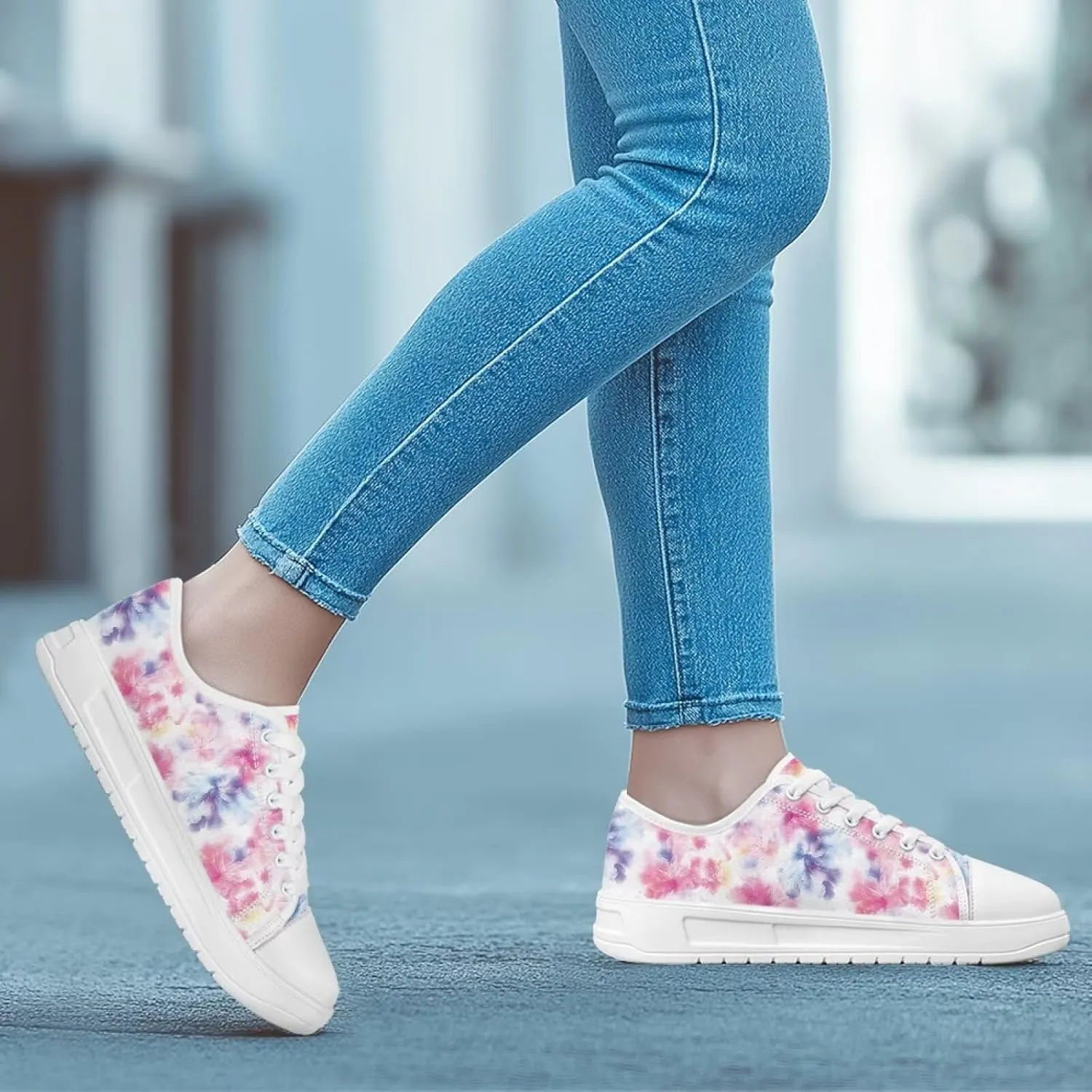 Womens Canvas Slip-On Shoes Lightweight Comfort Sneakers for Casual Wear Soft Cushioned Insole for Athletic Size 6-13.5 White Sole