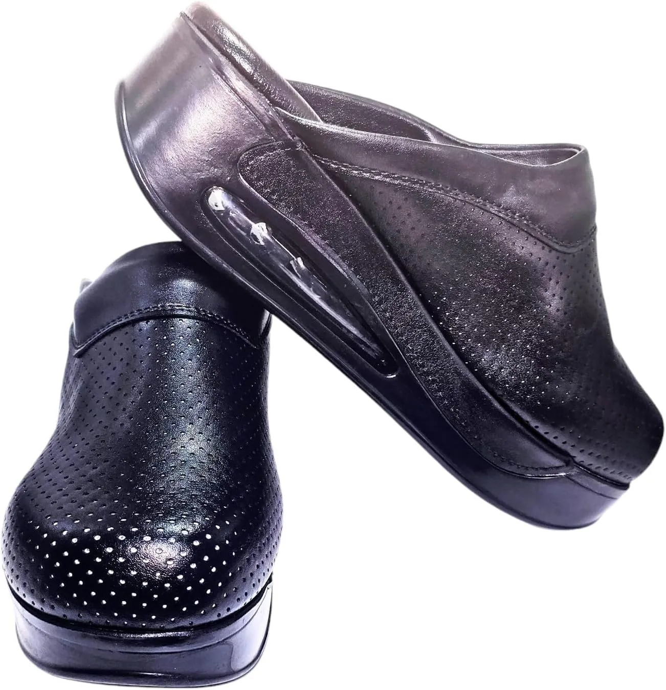 Womens Clogs with Arch Support, Pure Leather, Slip-On Clogs for Women, Perfect for Daily Indoor and Outdoor Usage, Shock Absorption, Breathable Materials
