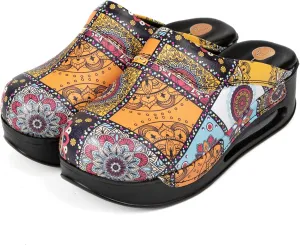 Womens Clogs with Arch Support, Pure Leather, Slip-On Clogs for Women, Perfect for Daily Indoor and Outdoor Usage, Shock Absorption, Breathable Materials
