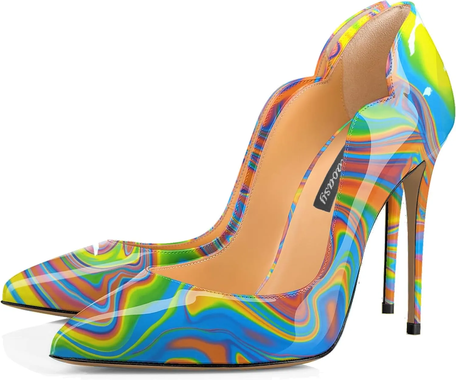 Womens Closed Pointed Toe High Heels Slip On Stiletto Pumps Dress Wedding Shoes 4-Inch