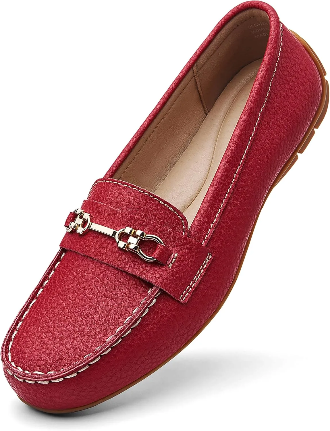 Women's Comfortable & Lightweight Leather Loafers Slip-Ons Driving Mocs Walking Shoes Cute Business Casual Dress Shoes Work Flats for Women