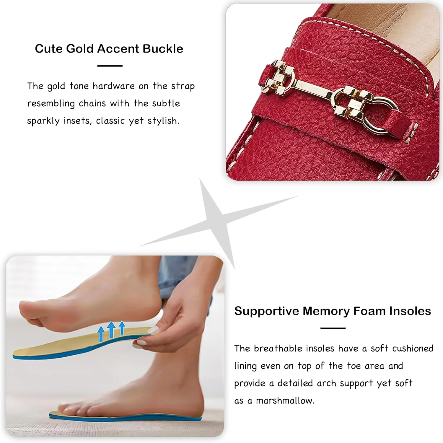 Women's Comfortable & Lightweight Leather Loafers Slip-Ons Driving Mocs Walking Shoes Cute Business Casual Dress Shoes Work Flats for Women