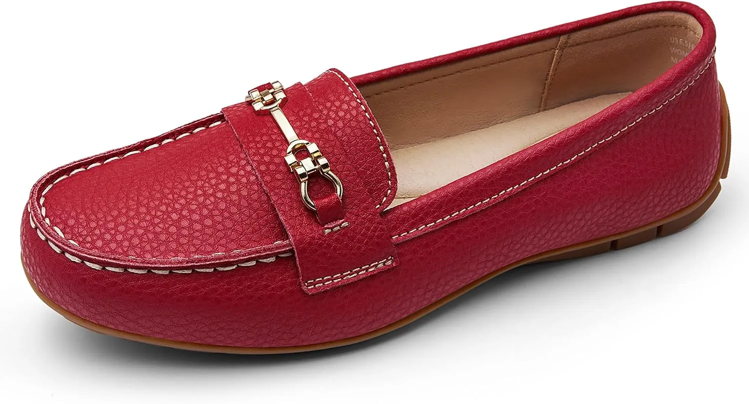 Women's Comfortable & Lightweight Leather Loafers Slip-Ons Driving Mocs Walking Shoes Cute Business Casual Dress Shoes Work Flats for Women