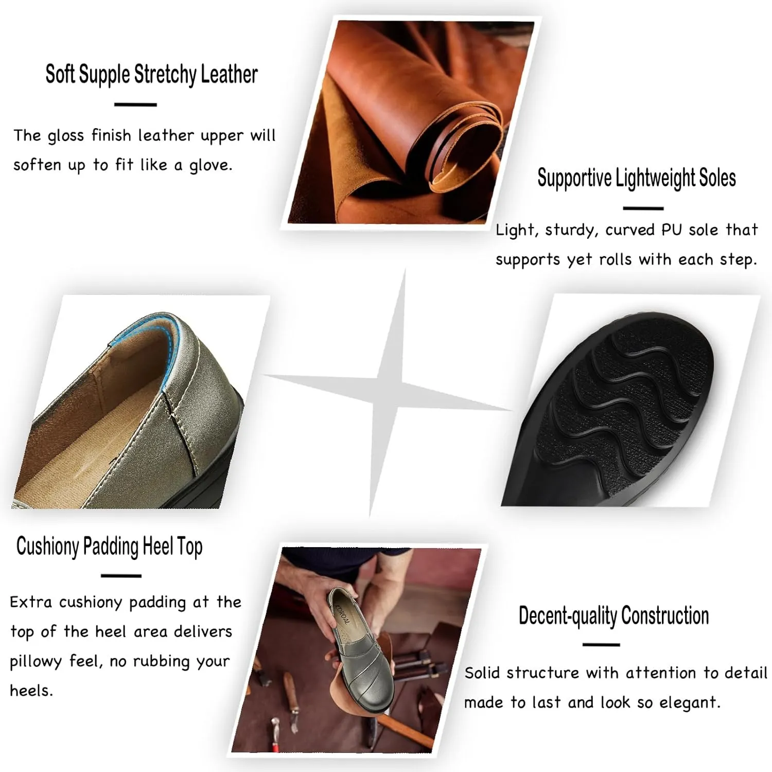 Women's Comfortable & Lightweight Leather Loafers Slip-Ons Stylish Business Casual Dress Shoes Work Office Everyday Walking Shoes for Women