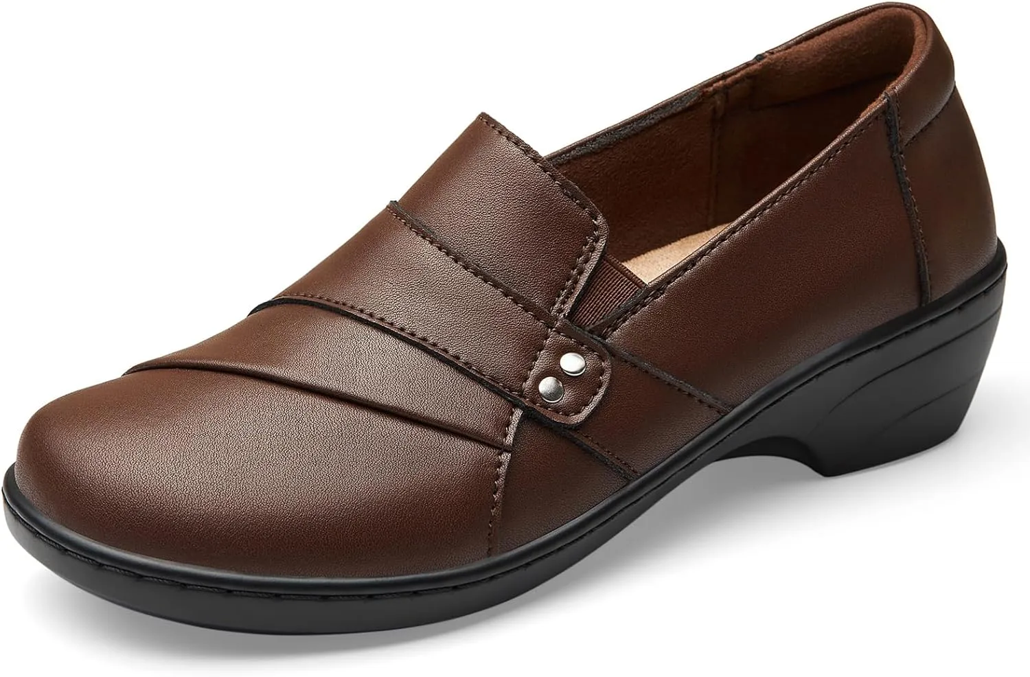 Women's Comfortable & Lightweight Leather Loafers Slip-Ons Stylish Business Casual Dress Shoes Work Office Everyday Walking Shoes for Women