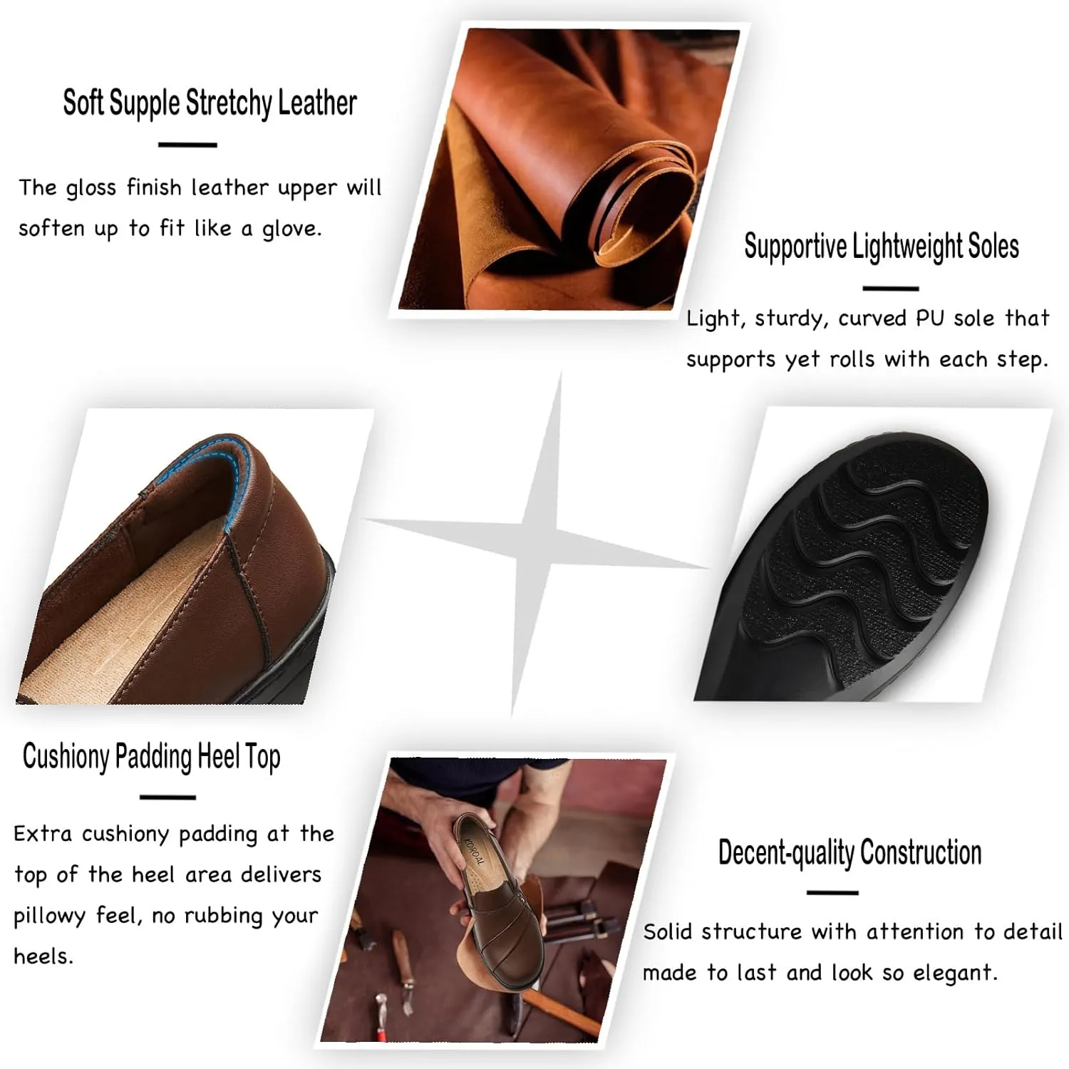 Women's Comfortable & Lightweight Leather Loafers Slip-Ons Stylish Business Casual Dress Shoes Work Office Everyday Walking Shoes for Women