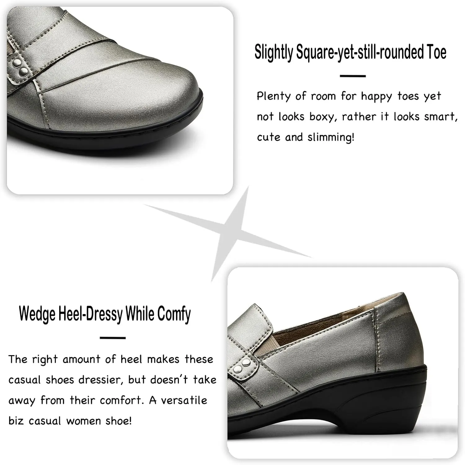 Women's Comfortable & Lightweight Leather Loafers Slip-Ons Stylish Business Casual Dress Shoes Work Office Everyday Walking Shoes for Women