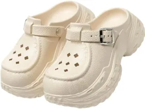 Women's Comfortable EVA Clogs, Breathable Thick Sole, Round Toe Slip-On Summer Shoes, Platform Heel Design for Casual