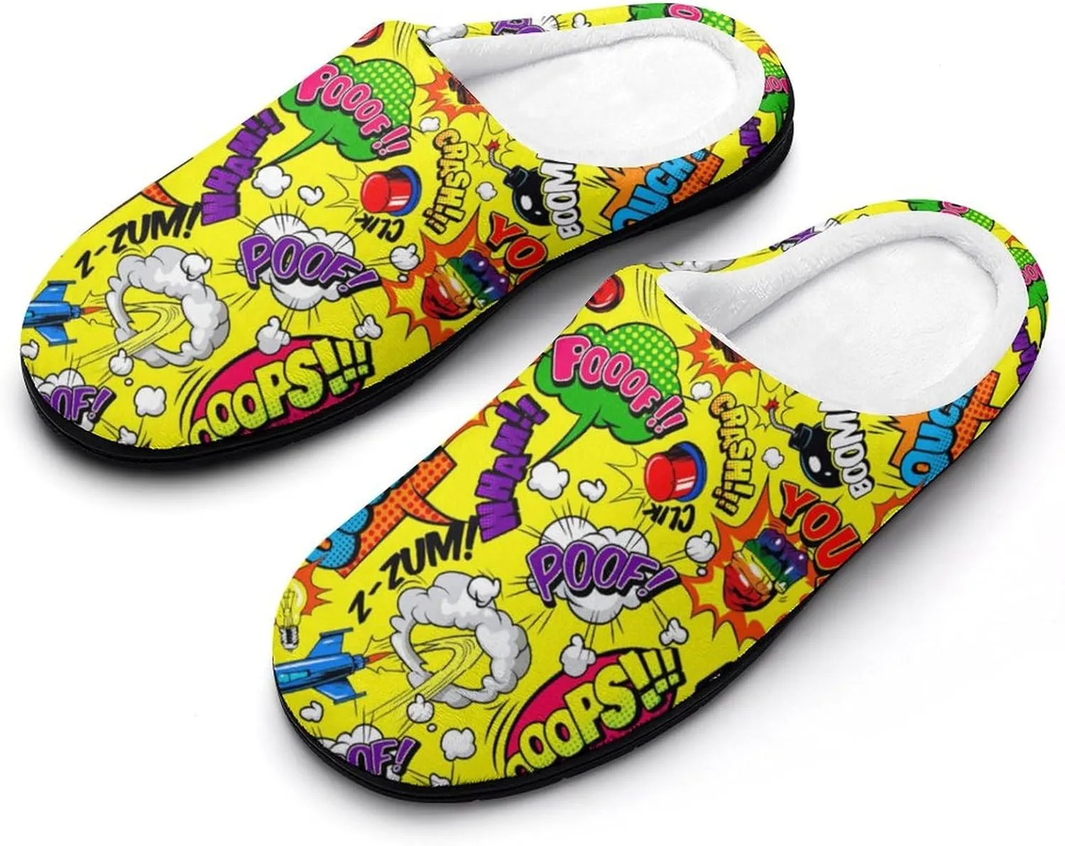 Womens Cowboy Cactus Slippers Men Warm Cotton House Slippers Hard Sole Soft Clog Slippers Slip-On Shoes Indoor Outdoor