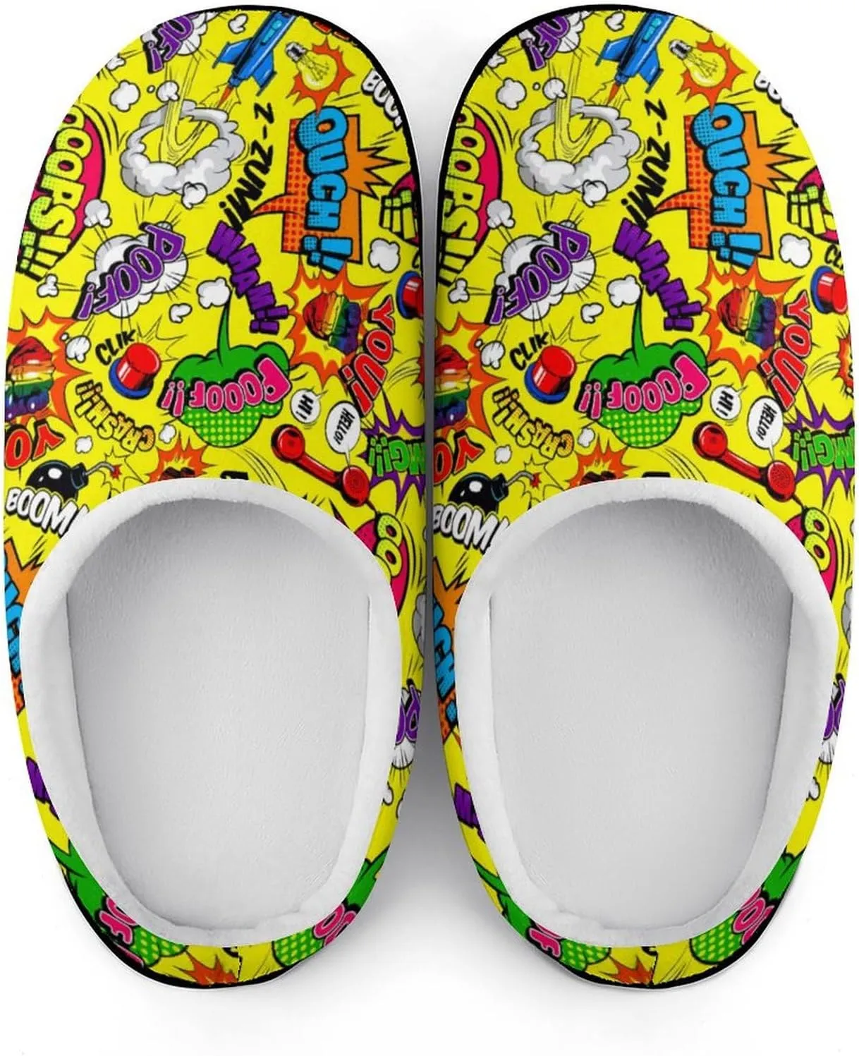 Womens Cowboy Cactus Slippers Men Warm Cotton House Slippers Hard Sole Soft Clog Slippers Slip-On Shoes Indoor Outdoor