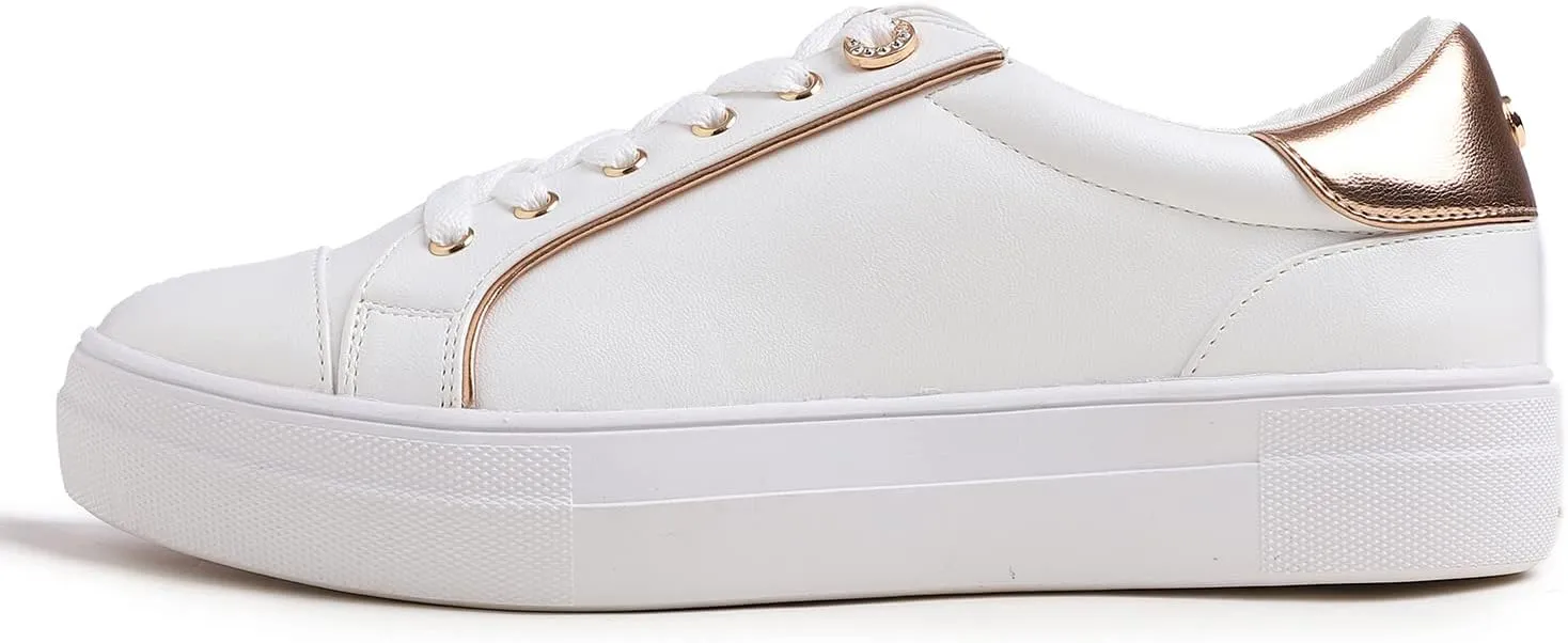 Women's Fashion Bling Deco Party Lightweight Vegan Leather Sneaker