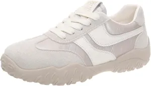 Womens Fashion Sneakers for 2025 Suede Lace Up Fashion Sneakers for Women – Casual Chic and Comfortable for Street Strolling Campus Activities